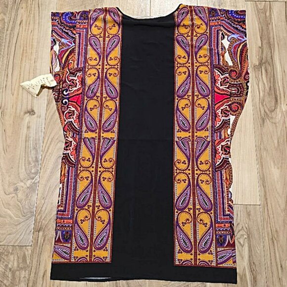 New One World Boho Paisley Tunic Dress Petite S Live & Let Live Long-Line Top - Picture 4 of 13